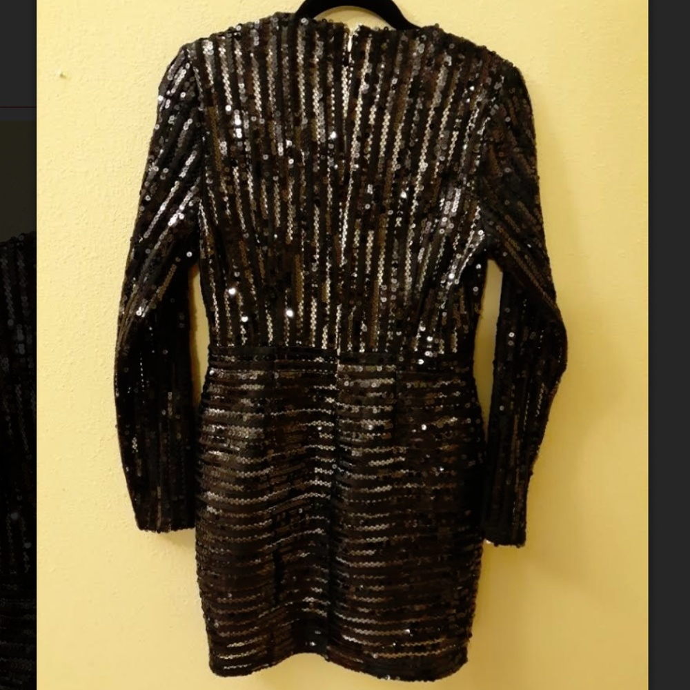 Missguided Sequin Plunge Bodycon Dress